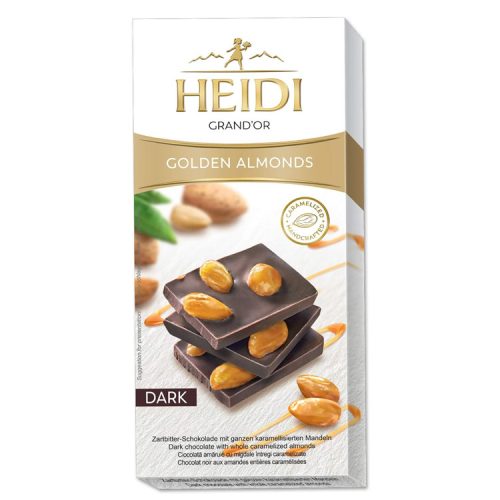 Heidi táblás étcsokoládé karamelizált mandula - 100g