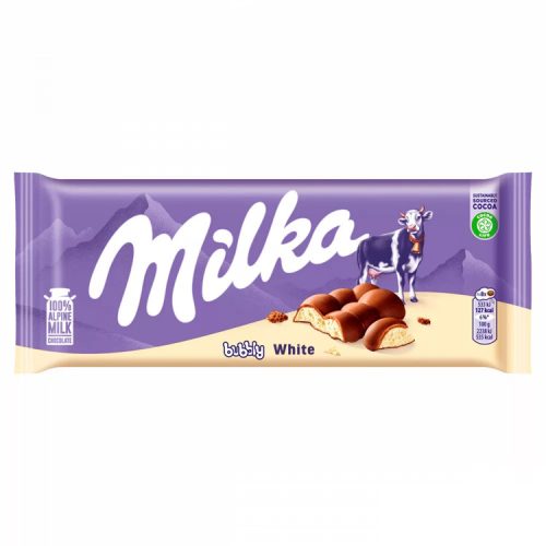 Milka táblás fehércsokoládé bubbly - 95g